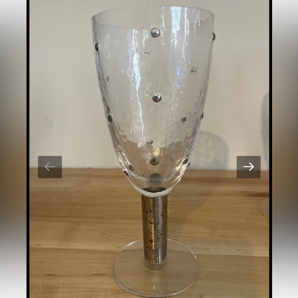 STEPHEN SMYERS MOROCCO PLATINUM ART GLASS (1) WATER GOBLETS SIGNED